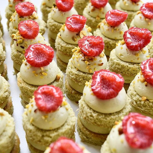Mini Pistachio & Raspberry Cake (Bite Size)